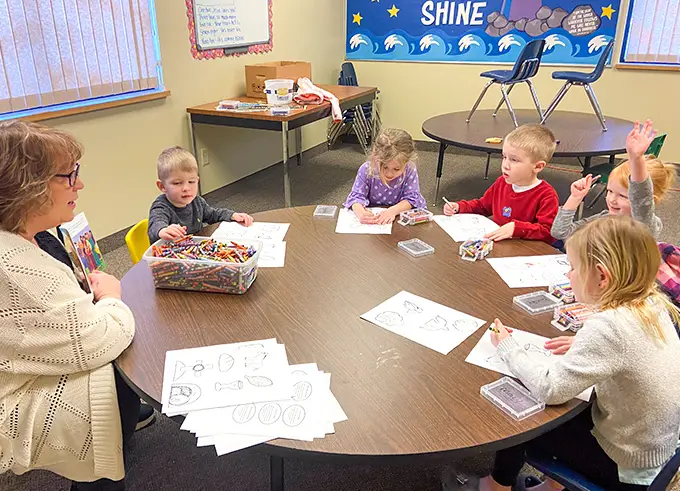 pre-k and kindergarten Sunday school class