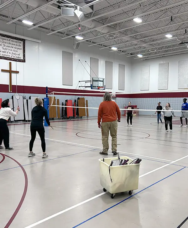Youth group playing in gym